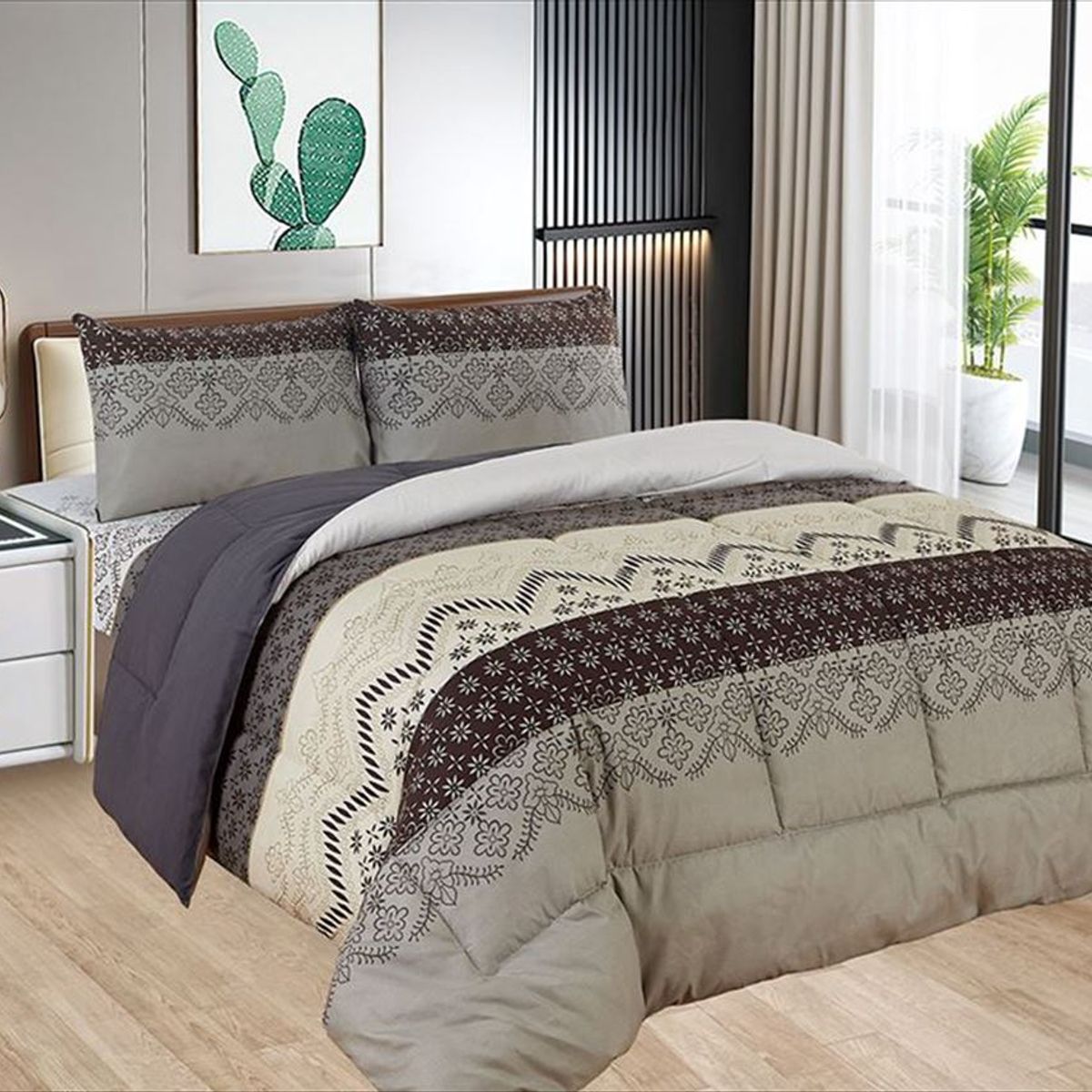 CASATEX - Edredón 2 Plazas + Juego de Sábanas 100% Algodón - 5 Piezas