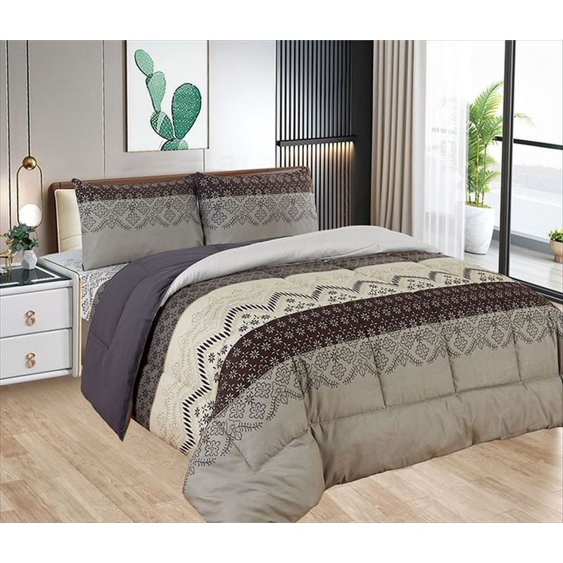 CASATEX - Edredón 2 Plazas + Juego de Sábanas 100% Algodón - 5 Piezas