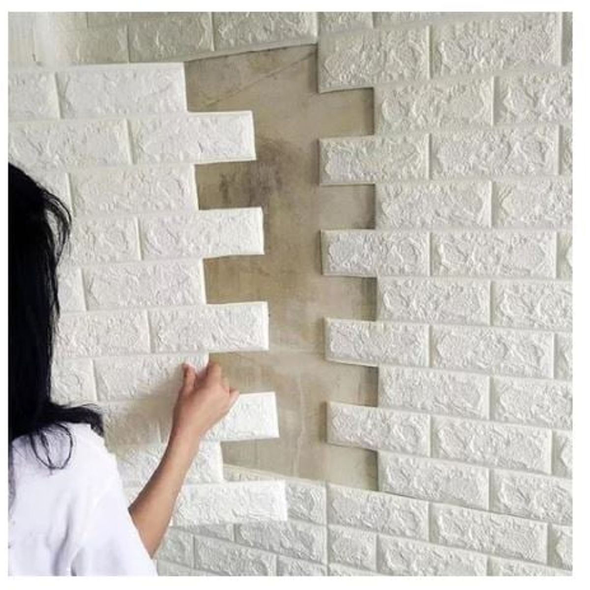 GENERICO - Papel Tapiz Lavable Textura 3d De Ladrillos Con Relieve PACK X 3 Pcs