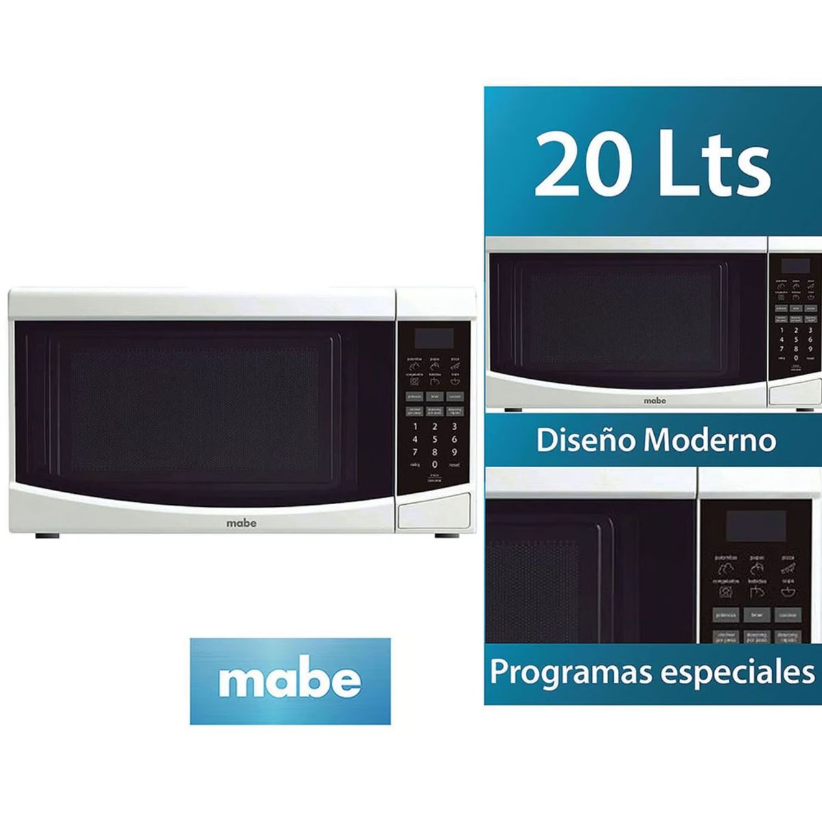 MABE - Horno Microondas mabe 20 Lts Blanco HMM20PEB.