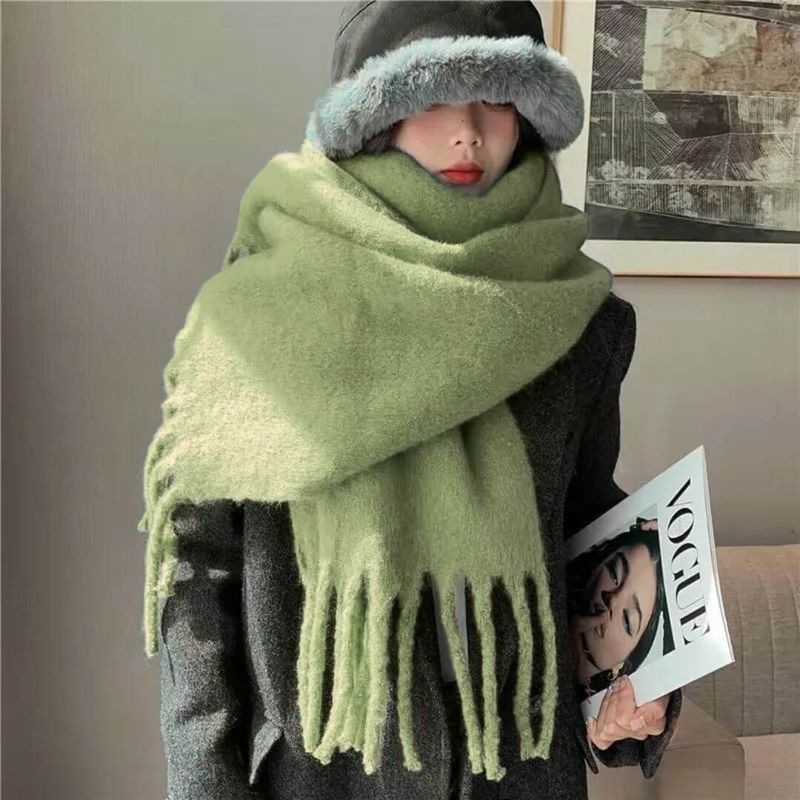 GENERICO - Maxibufandas Chunky Verde Cashmere Maxi Bufandas - Miden 200x40 cms