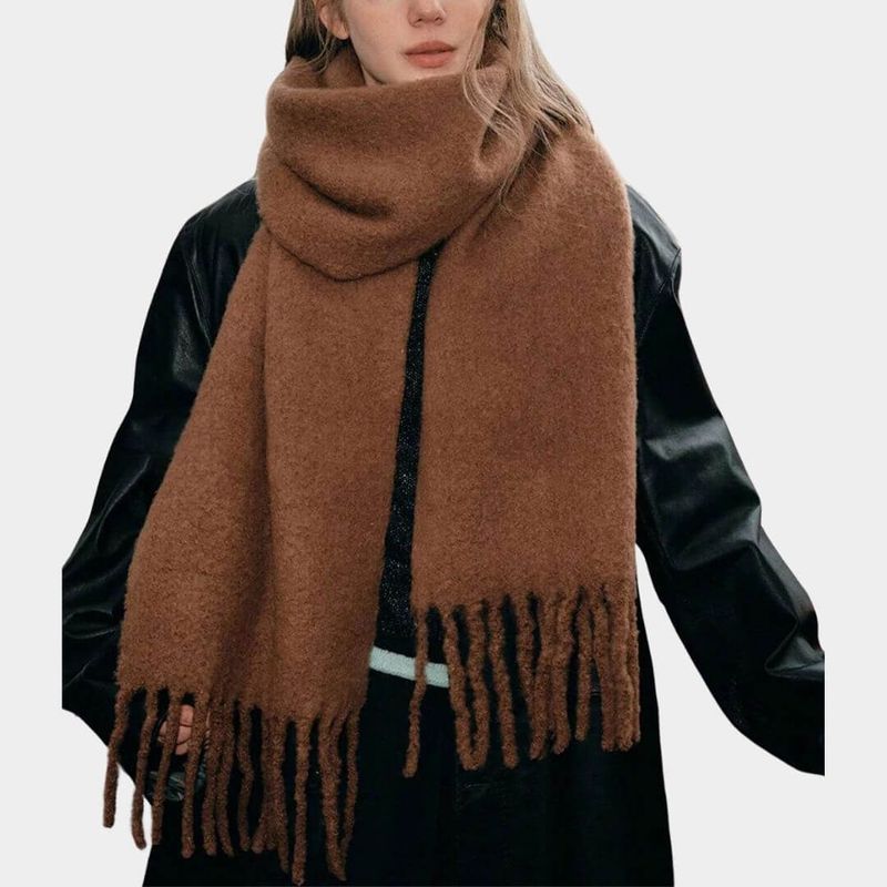 GENERICO - Maxibufandas Chunky Marron Cashmere Maxi Bufandas - Miden 200x40 cms