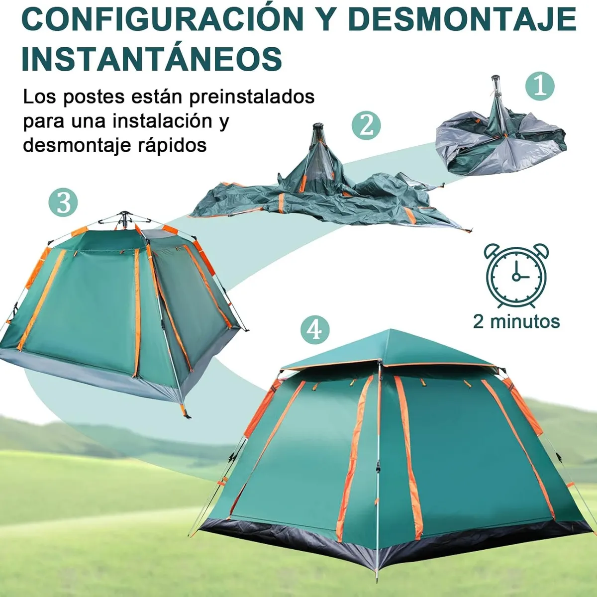 EVERBEST - CARPA AUTOMATICA 6 PERSONAS PARA AIRE LIBRE