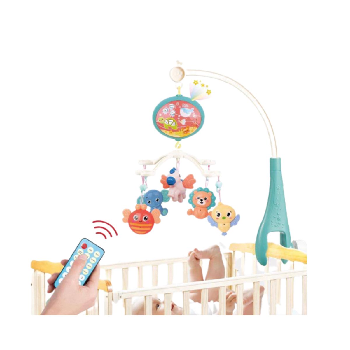 GENERICO - Móvil Giratorio Musical Para Cuna Con Proyector para Bebé