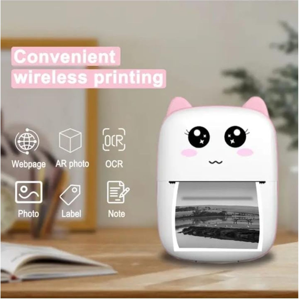 GENERICO - Mini Impresora de Gatito Color Rosado