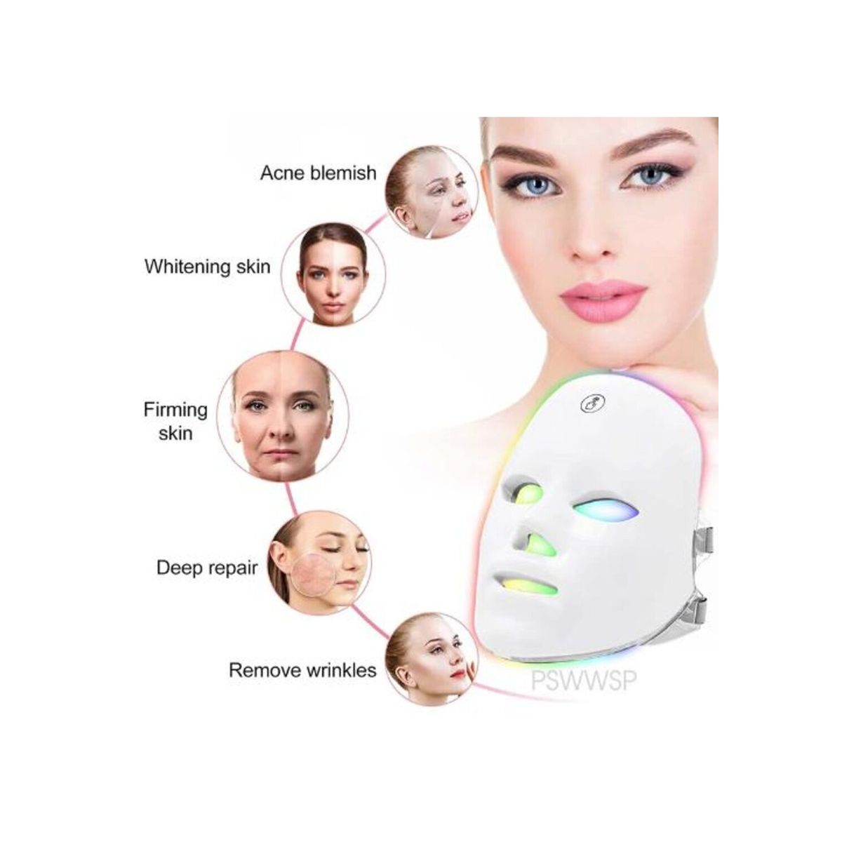 GENERICO - MASCARA LED FACIL 7 COLORES PRO ANTIAGE ACNE COLAGENO