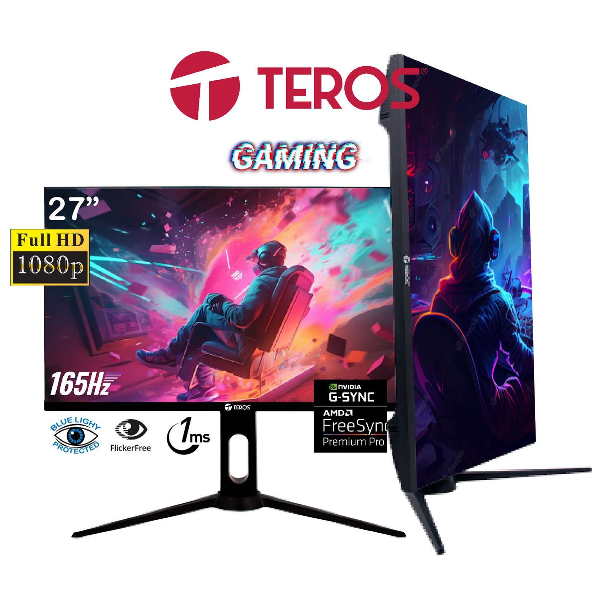 TEROS - Monitor Teros TE-2752G Pantalla de 27 FHD VA Flat 165Hz HDMI DP