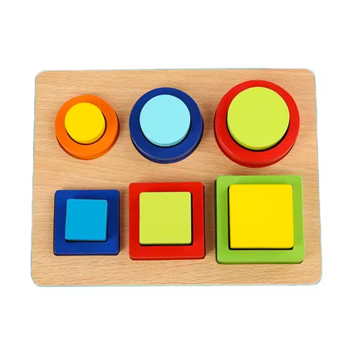 GENERICO - Juego En Madera De Encastre Cuadrados Y Círculos