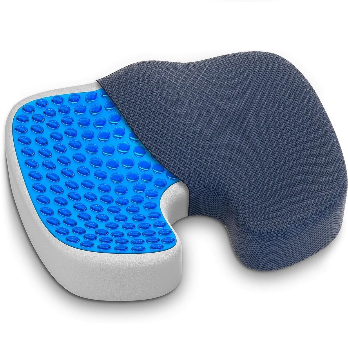 GENERICO - Cojin asiento herraje viscoelástica con gel y funda azul