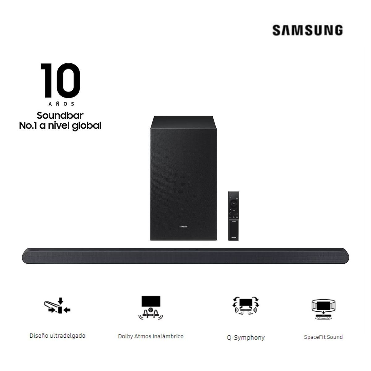 SAMSUNG - Samsung Barra de sonido Dolby Atmos inalámbrica S700D ultradelgada