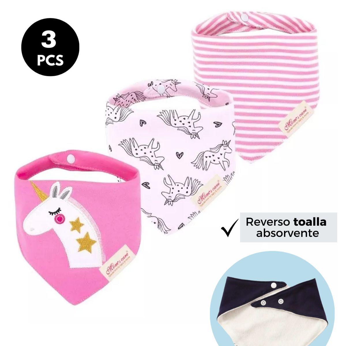 GENERICO - Babero Bandana Absorbente Tripack mod4