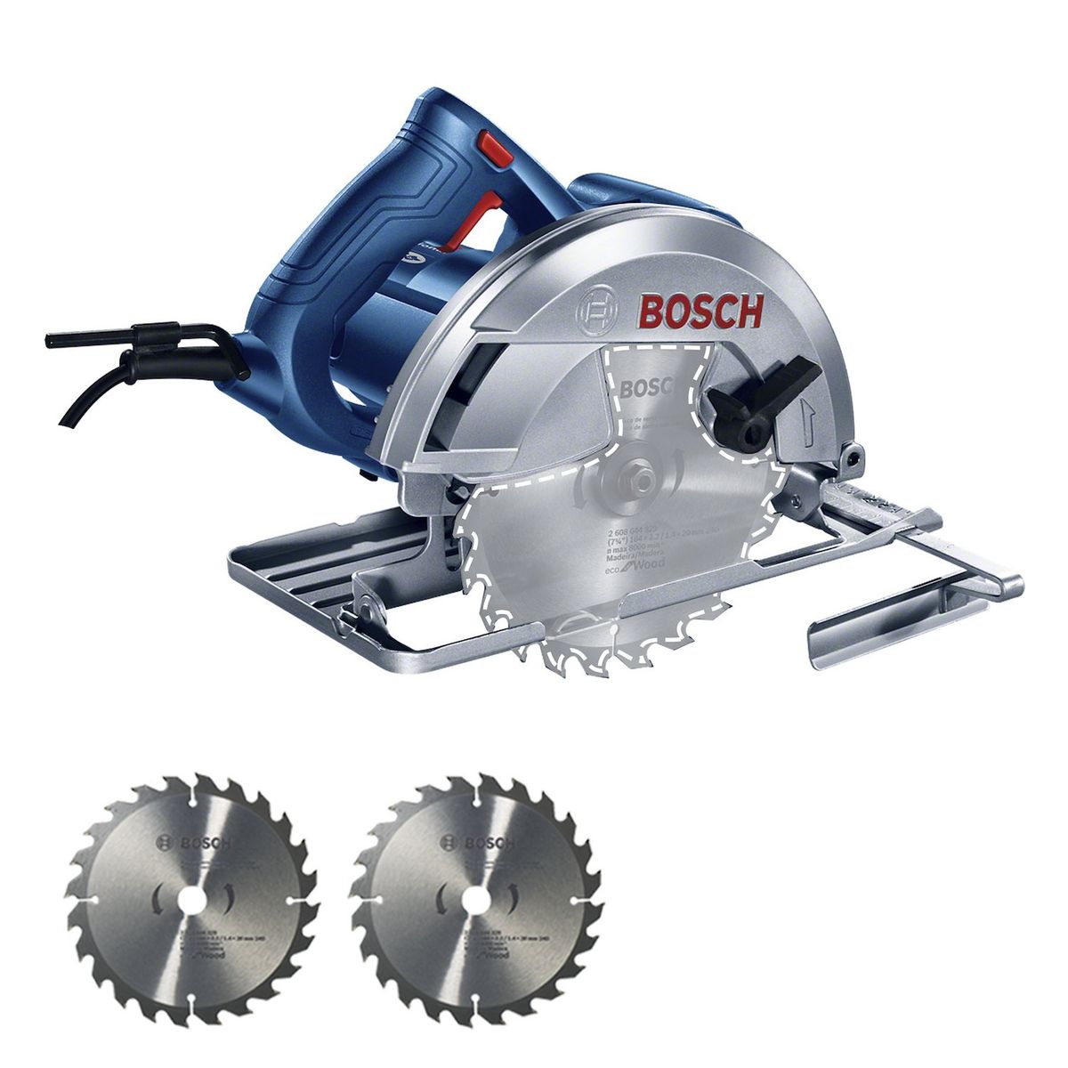 BOSCH - Sierra Circular Bosch. 7" 1/4(184mm) Gks 150 1500 Watts + 2 discos