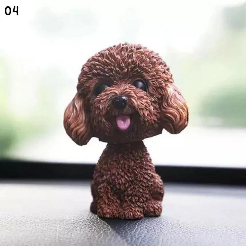 GENERICO - Adorno Carro Perrito Teddy Cabeza Agitadora Movible