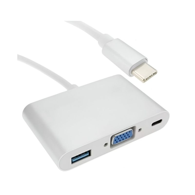 SEISA - Adaptador Cable Tipo C - Vga, Usb 3.0, Tipo C - 3 En 1