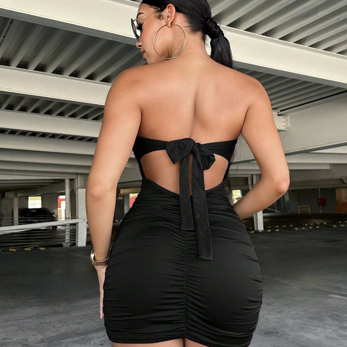 GENERICO - VESTIDO NEGRO AJUSTADO LOLITA URBANO