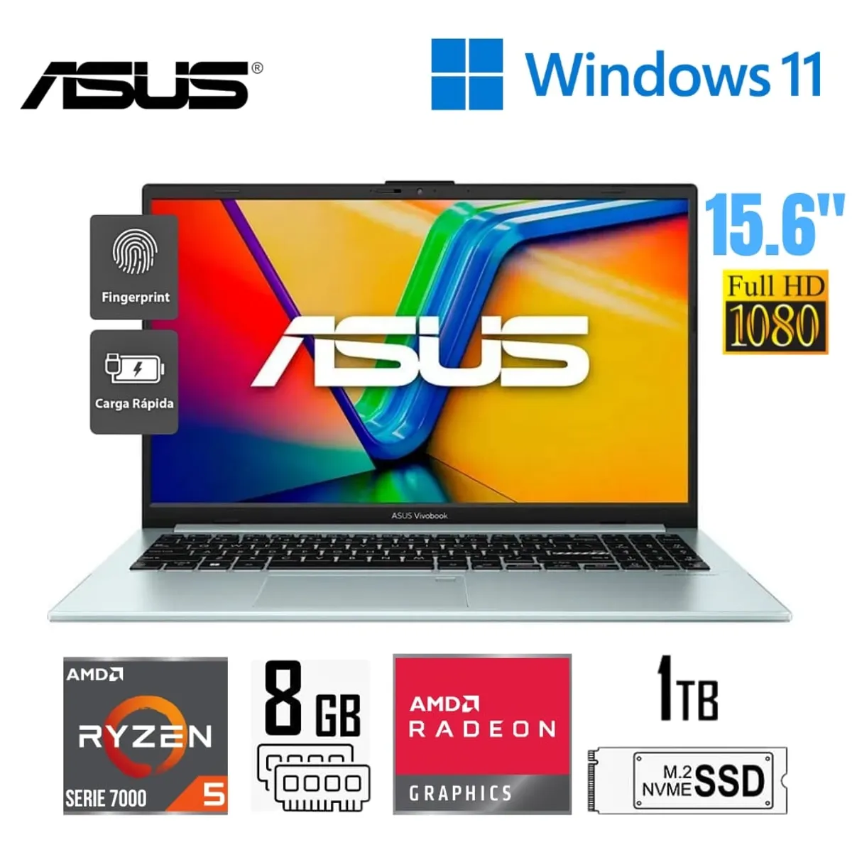 ASUS - Laptop Asus E1504FA-NJ865W  AMD Ryzen 5 (7000 series) 8GB RAM 1TB SSD 15.6" FHD Win 11