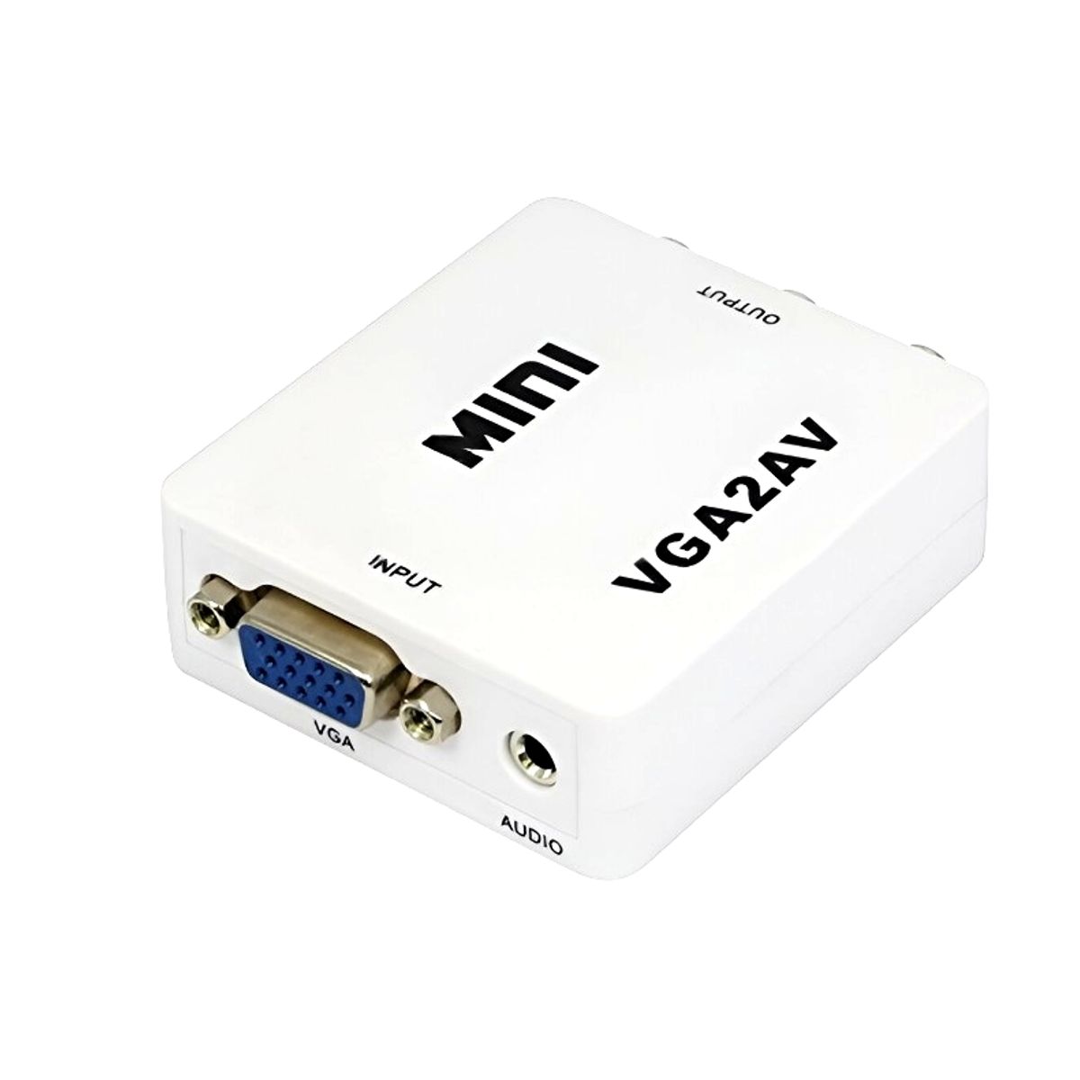 SEISA - Convertidor Mini VGA a AV RCA 1080P con conector de audio de 3,5 mm