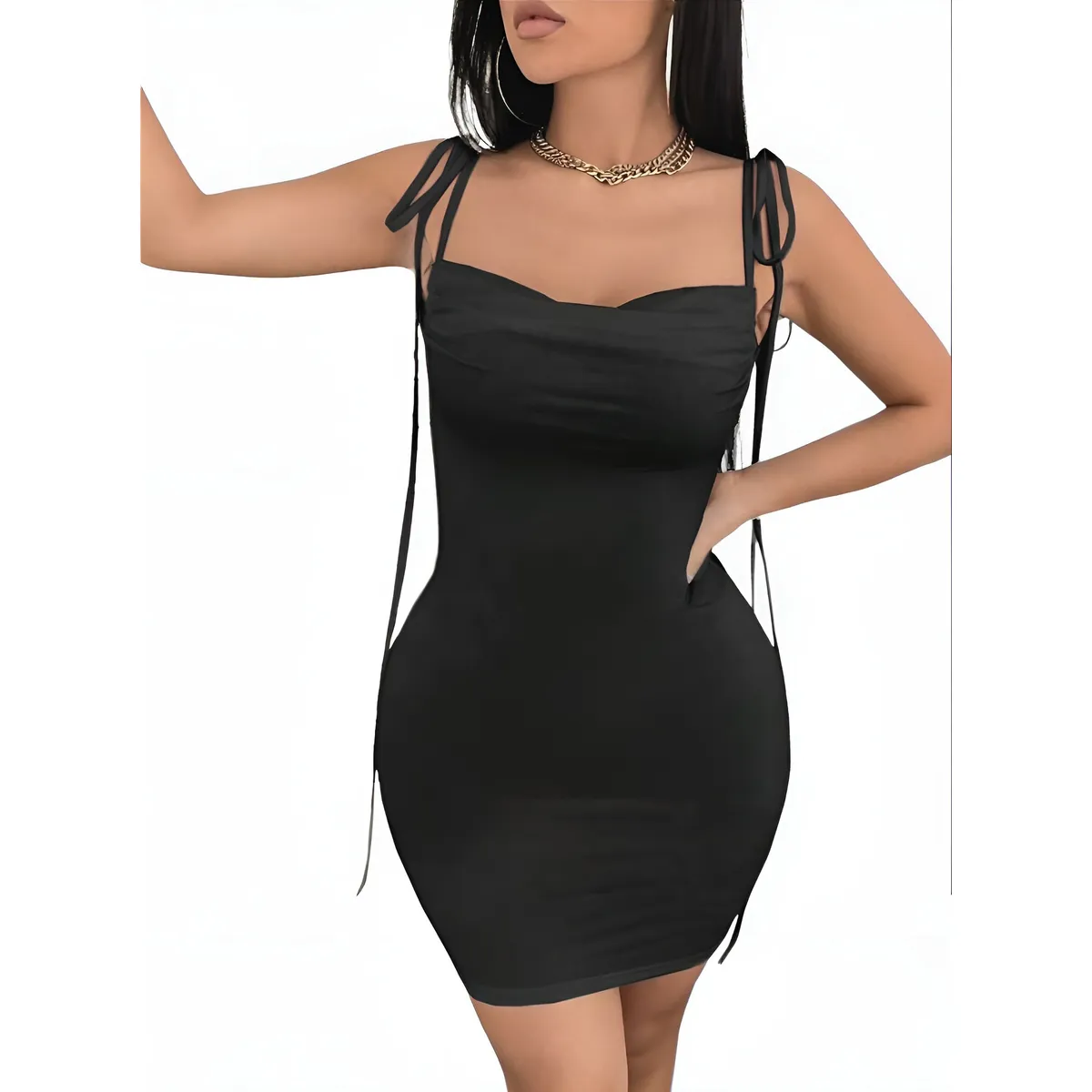 GENERICO - VESTIDO LOLITA  AJUSTADO NEGRO