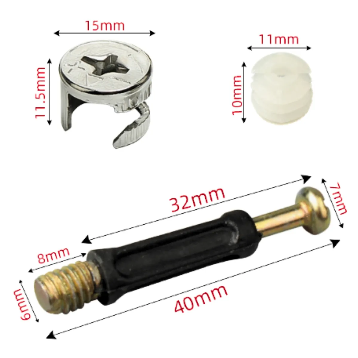 GENERICO - Tornillos para Minifix de 40mm x 100 unid.