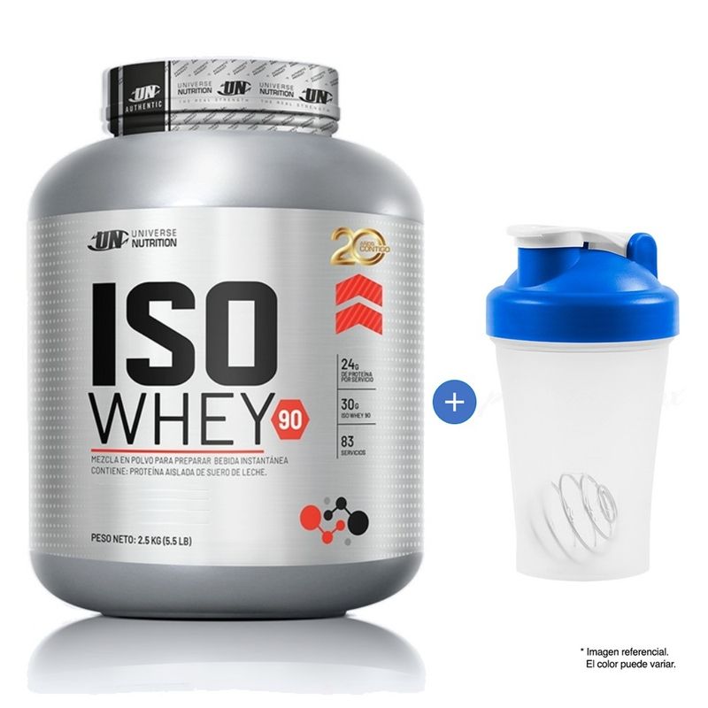 UNIVERSE NUTRITION - ISO WHEY 90 DE 2.5 KG UNIVERSE NUTRITION VAINILLA + SHAKER