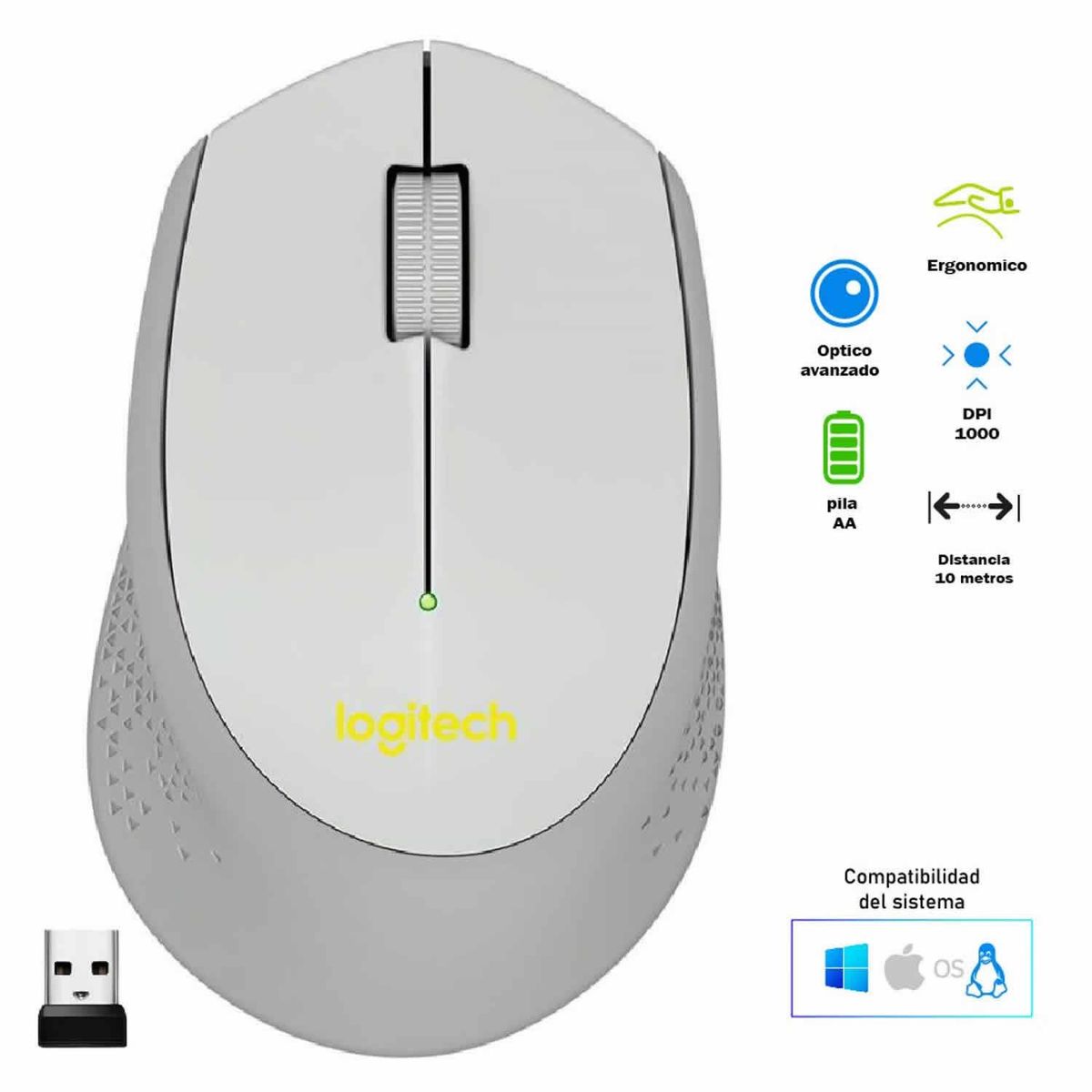 LOGITECH - MOUSE LOGITECH M280 WIRELESS - GRAY