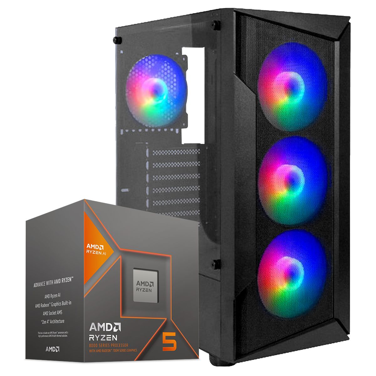 AMD - Computadora PC GAMER RYZEN 5 8600G RAM 32GB SSD 1TB RADEON 760M