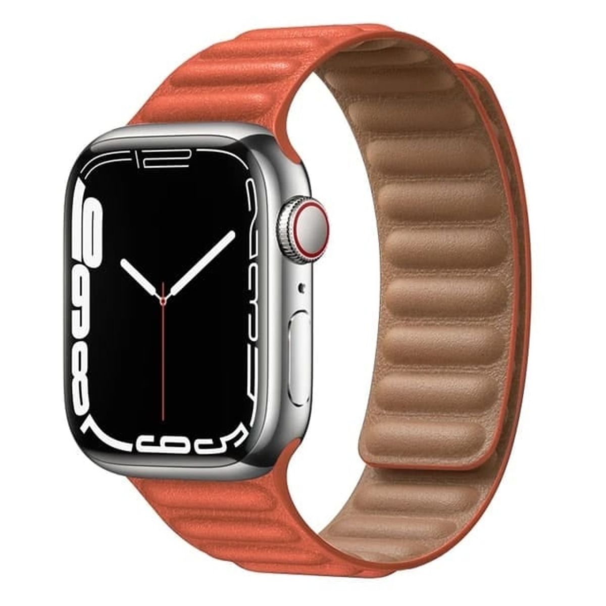 GENERICO - CORREA CUERO IMANTADA PARA APPLEWATCH 42444549MM NARANJA