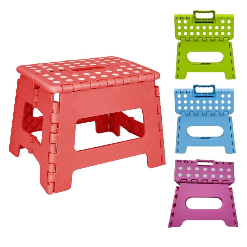 GENERICO - Mini banco silla plegable portátil multiuso ROJO