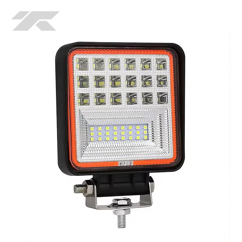 GENERICO - Faro Pirata Cuadrado LED-42” 12V-24V 6500K 126W Rojo