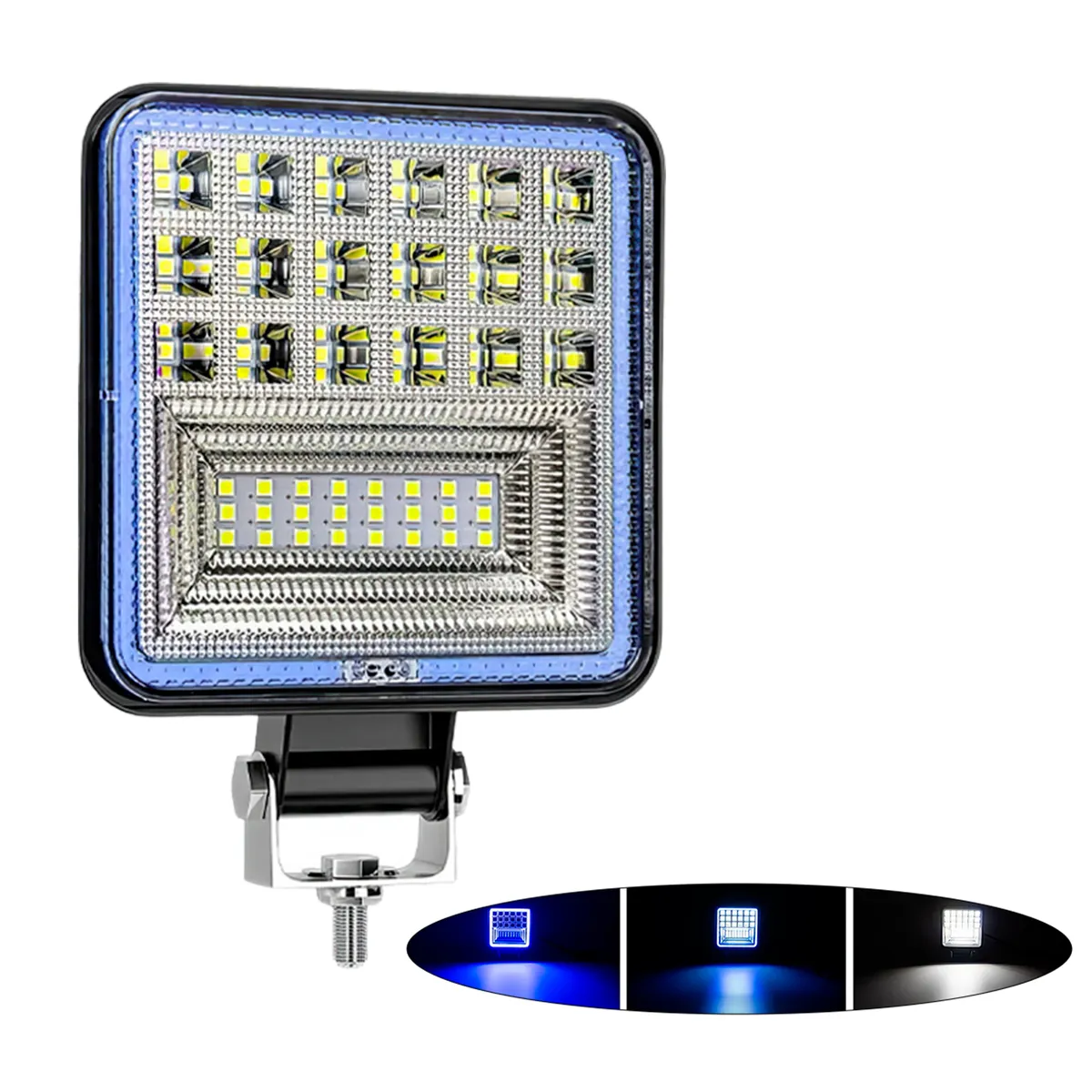 GENERICO - Faro Cuadrado LED-42” Multivoltaje 6500K 126W Borde Azul