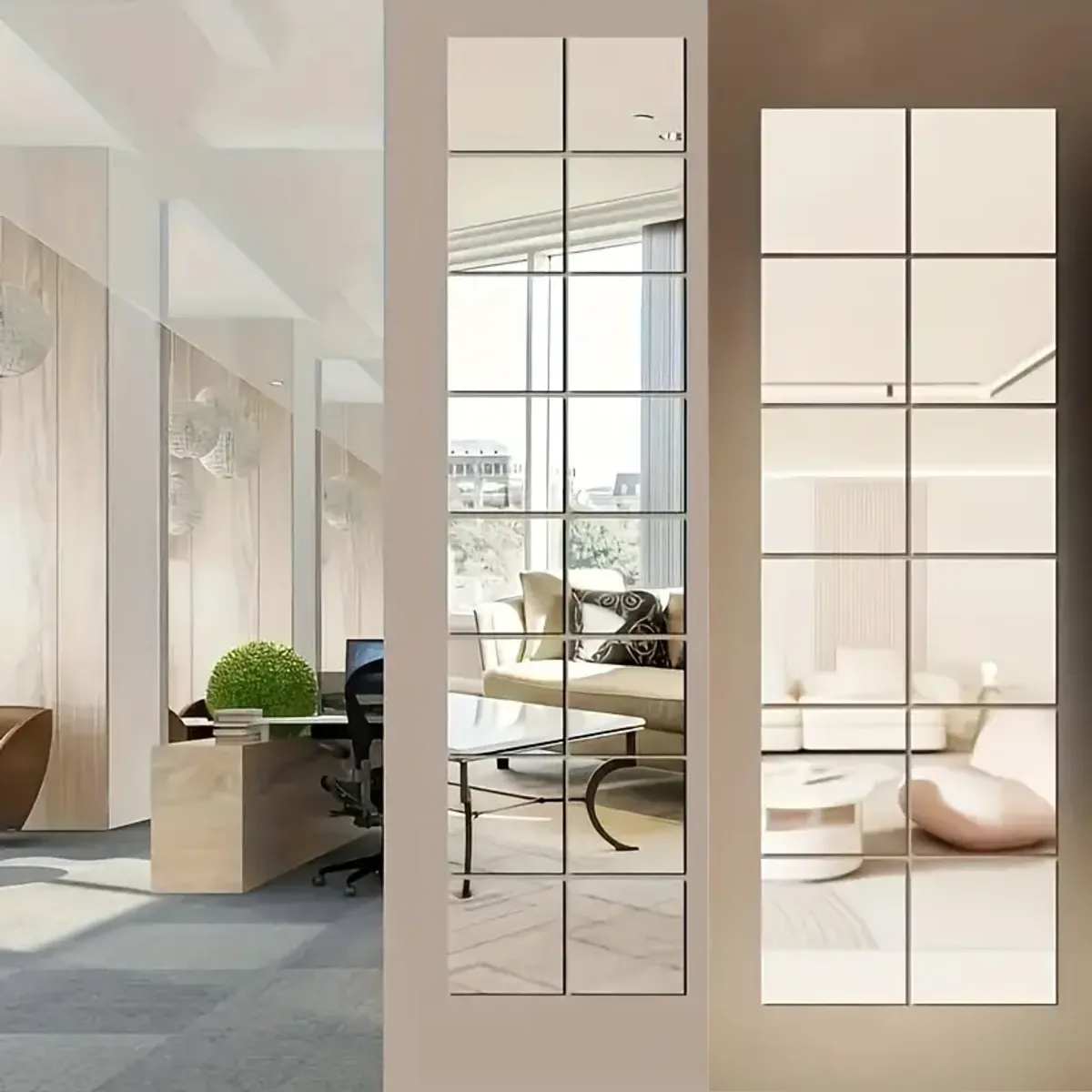 GENERICO - Espejo adhesivo de pared cuadrado 30cm x 30cm - 1 und