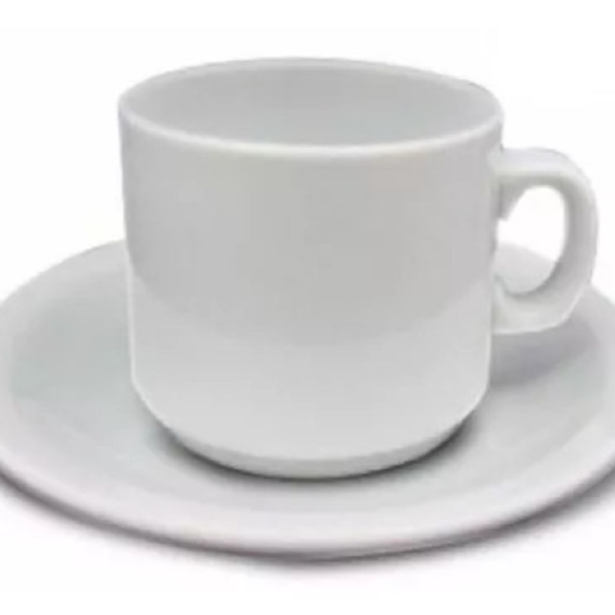 CORONA - 12 tazas con plato color blanco para desayuno corona