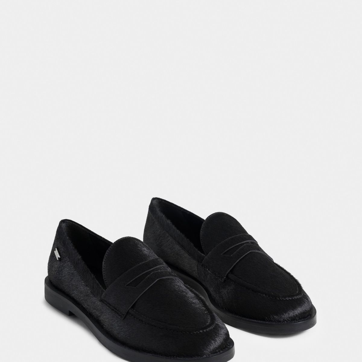 VELEZ - Vélez Mocasín Papyris Cuero Pelo Mujer MiniTaches Negro