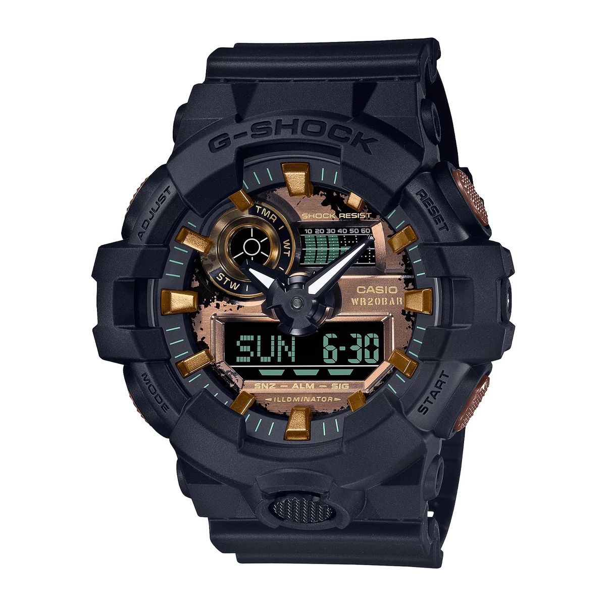 G-SHOCK - Reloj G shock Negro Oro rosa GA-700RC-1A