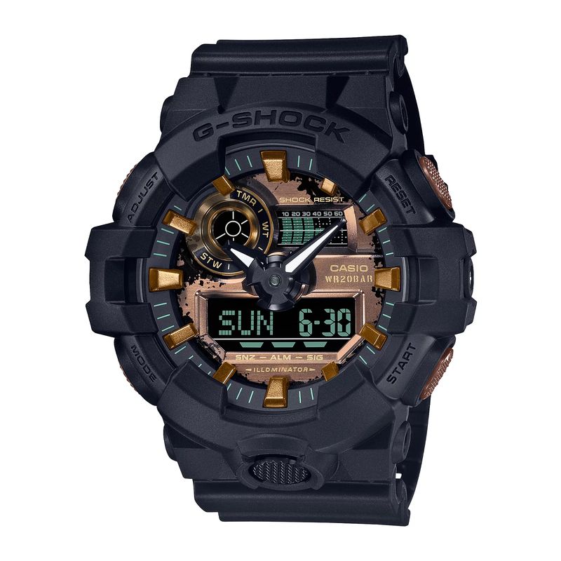G-SHOCK - Reloj G shock Negro Oro rosa GA-700RC-1A
