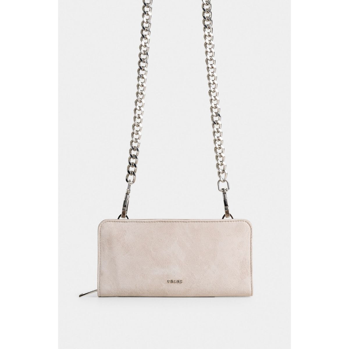 VELEZ - Vélez Porta Chequera angola De Cuero Gamuza Para Mujer Arena