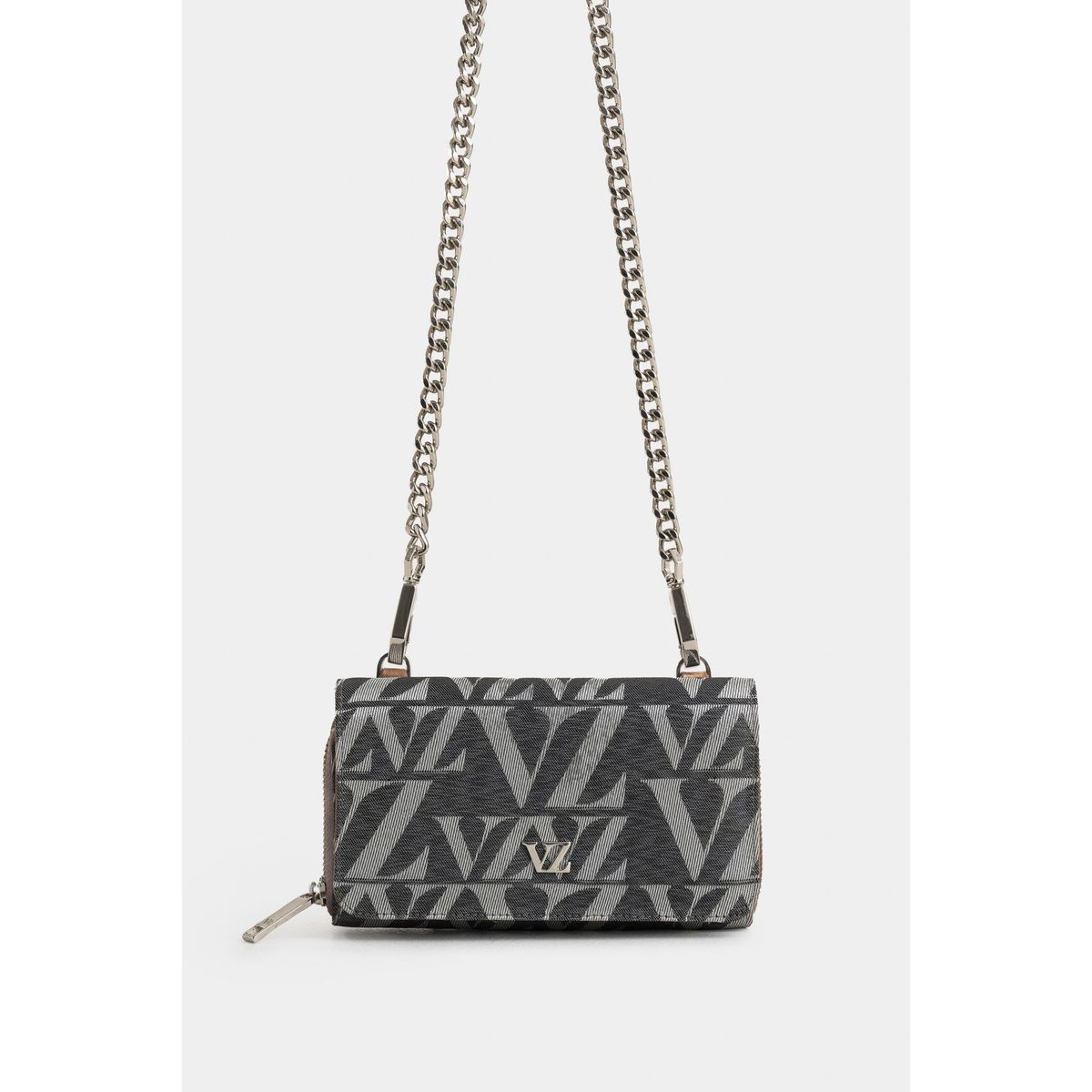 VELEZ - Vélez Billetera Palma Lona Jacquard Cuero Folia Mujer Plata