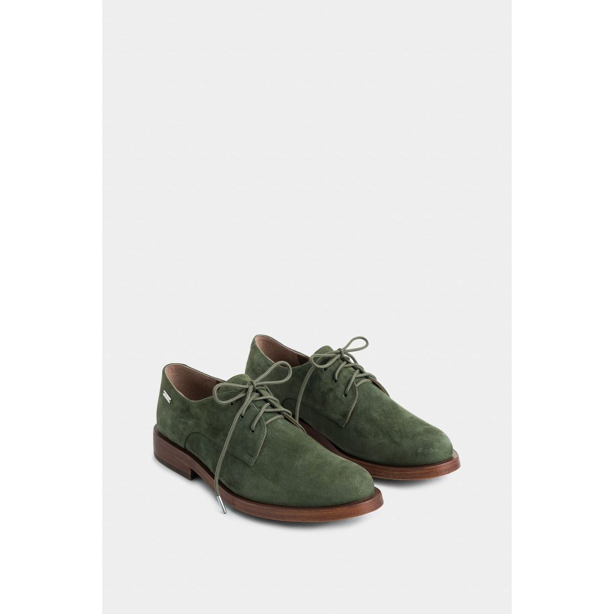 VELEZ - Vélez Zapato De Cordón Alba Cuero Gamuza Mujer Oxford Verde