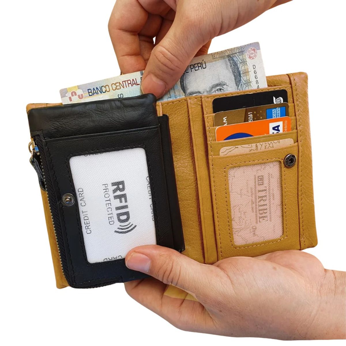 GENERICO - Billetera J-Kavis de Cuero Vacuno BP823M Diseño Moderno