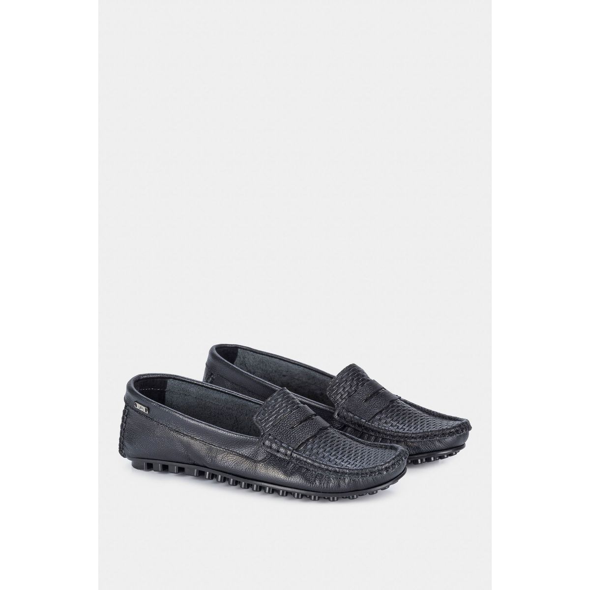 VELEZ - Vélez Mocasines Denver Cuero Mujer Grabado Con Placa Negro