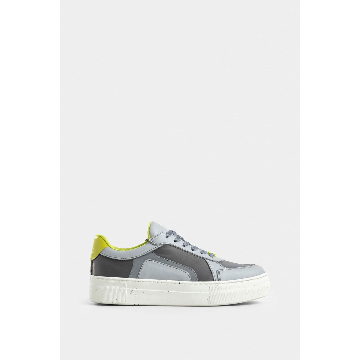 VELEZ - Vélez Zapatillas Flexus De Cuero y Lona Mujer Detalle Gris