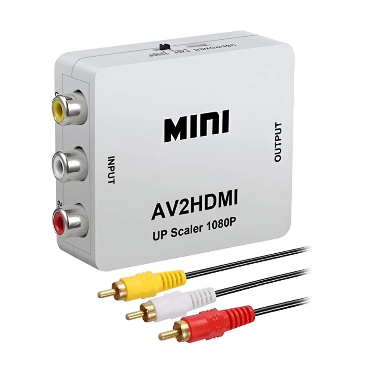 SEISA - Adaptador convertidor de RCA a HDMI 1080P compuesto CVBS AV a HDMI