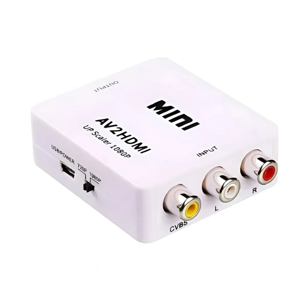 SEISA - Adaptador convertidor de RCA a HDMI 1080P compuesto CVBS AV a HDMI