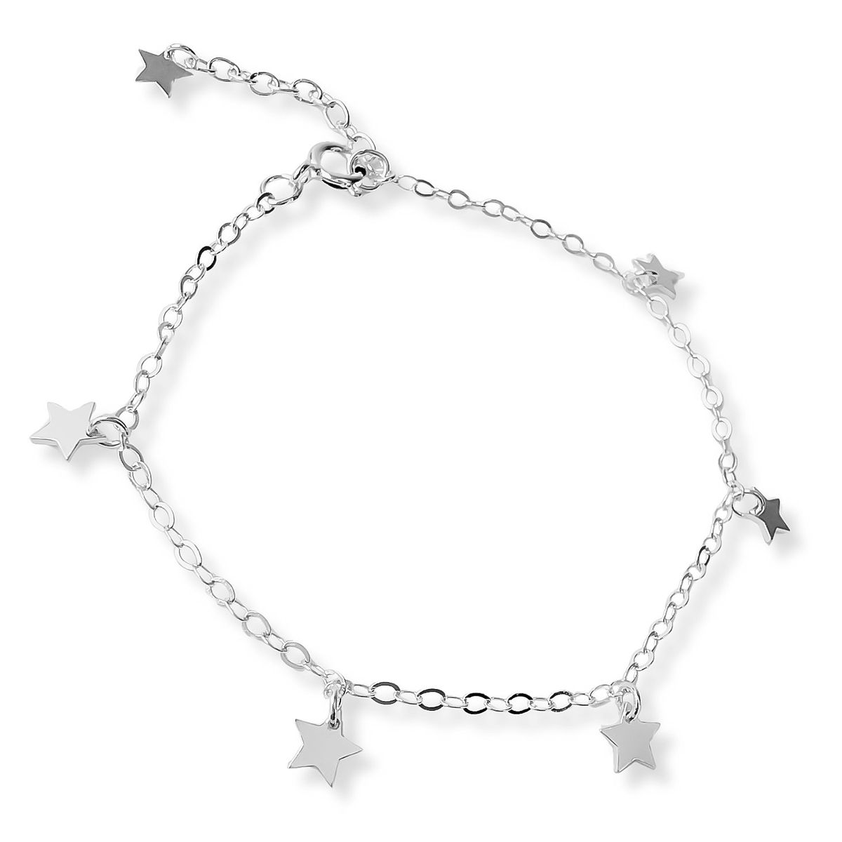 AMBAR JOYERIA - Pulsera de Plata 925 Estrellitas Colgantes Silver