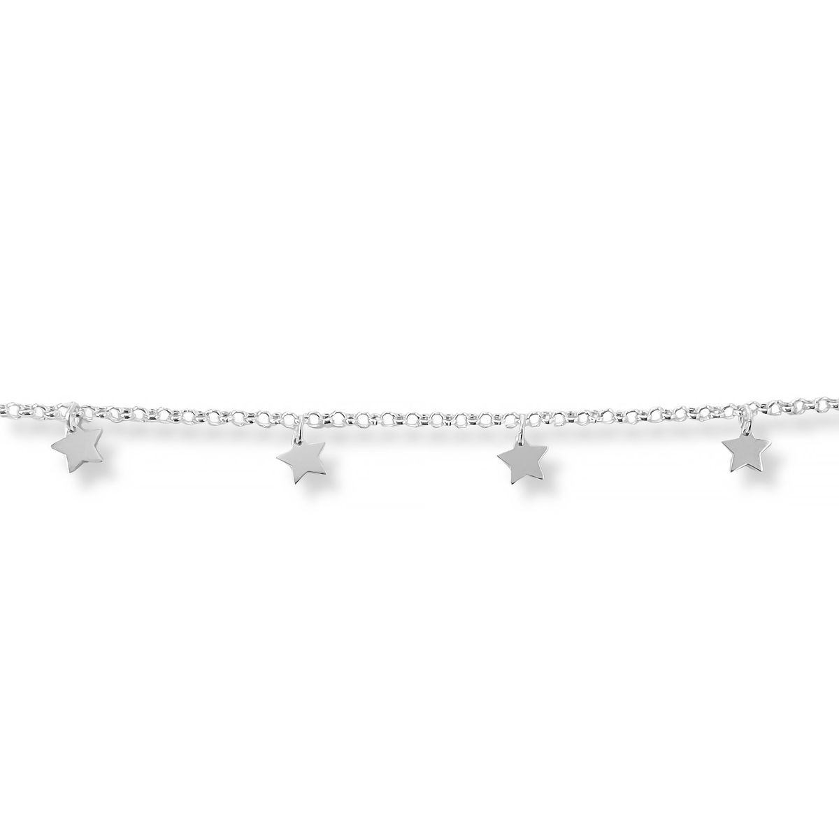 AMBAR JOYERIA - Pulsera de Plata 925 Estrellitas Colgantes Silver