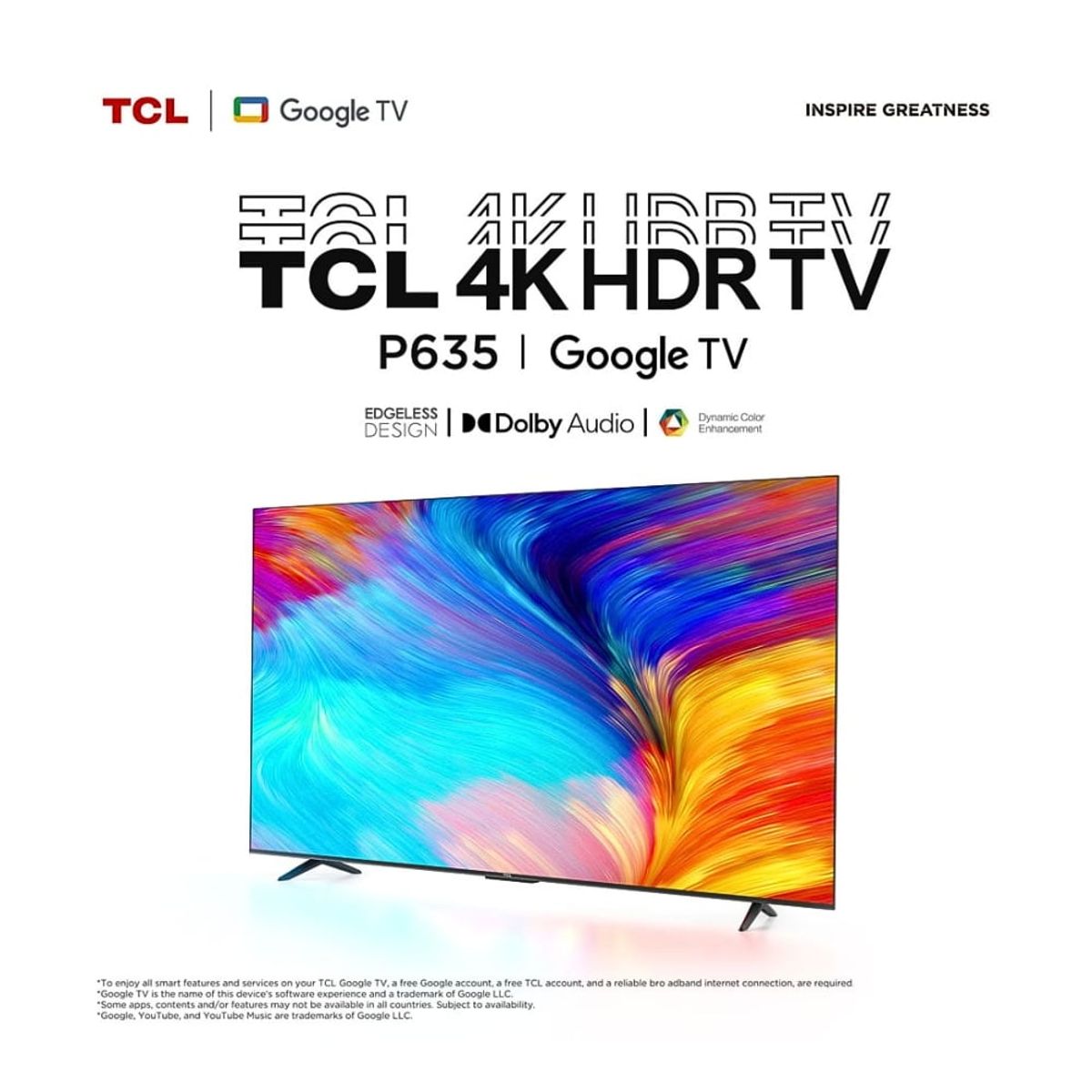 TCL - Televisor TCL 43 pulg. Smart Tv 4K UHD Google Tv 43P635