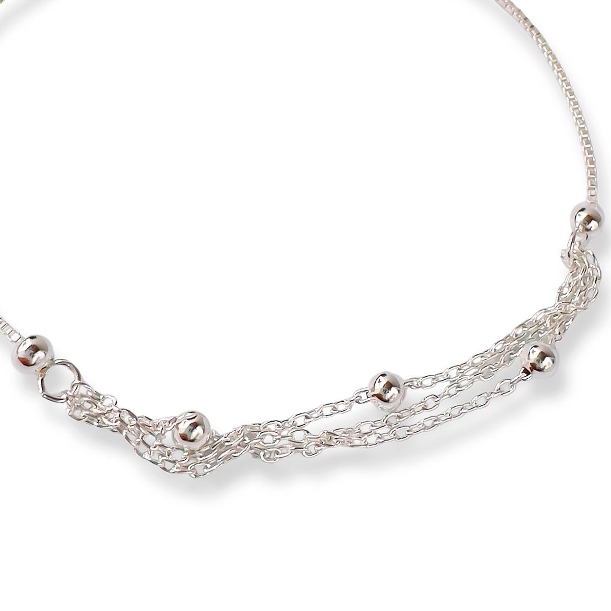 AMBAR JOYERIA - Pulsera Cadenitas Satelite Plata 925