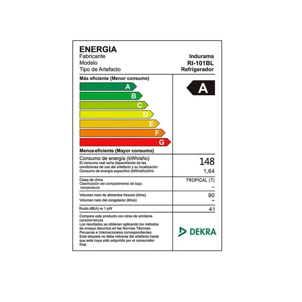 INDURAMA - FRIGOBAR INDURAMA 90 LITROS RI-101BL BLANCO