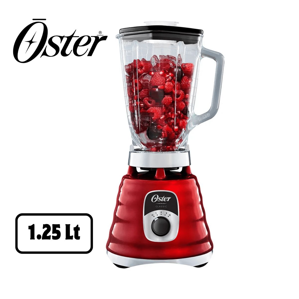 OSTER - LICUADORA OSTER - BLST4126R 3 VELOCIDADES 1.25L ROJO