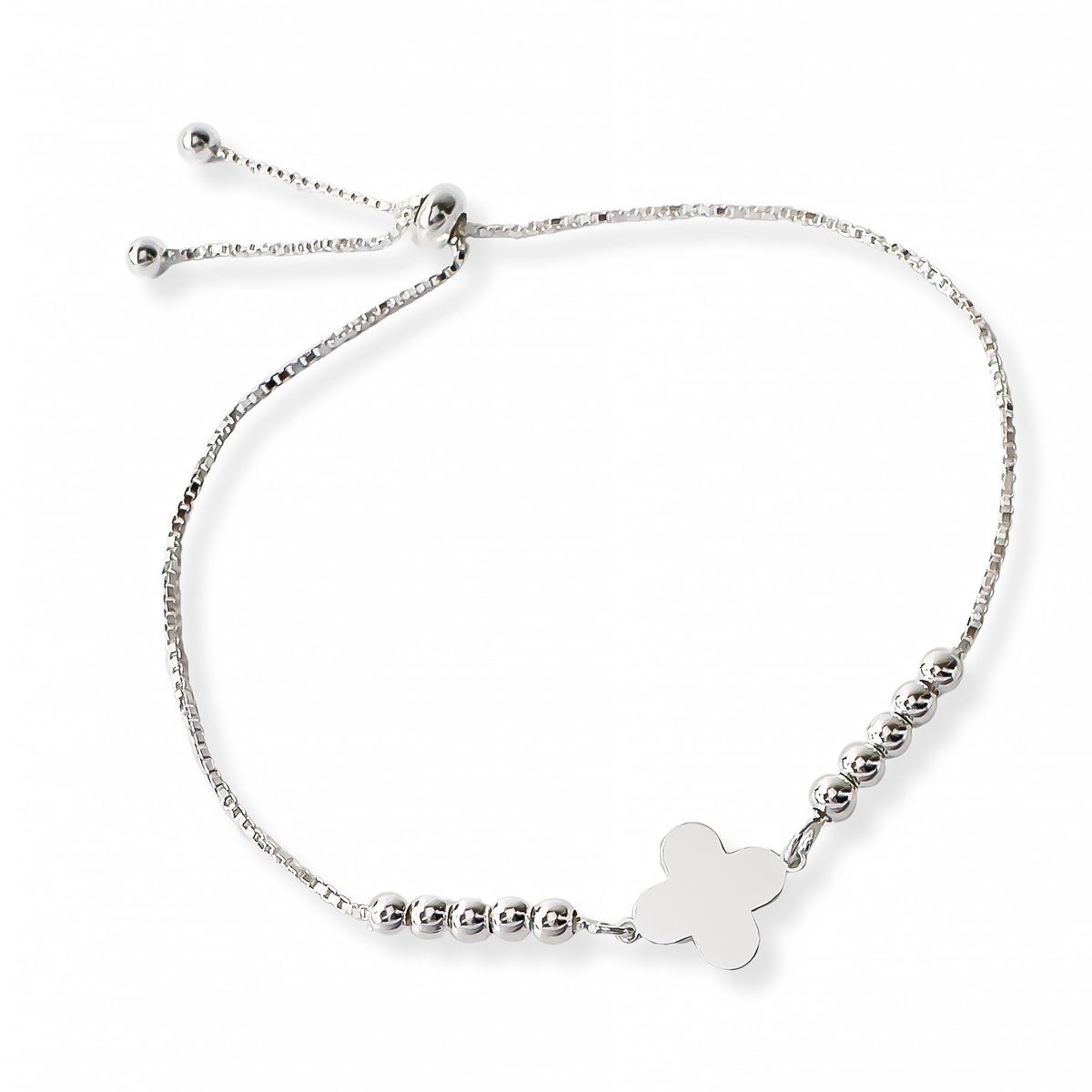 AMBAR JOYERIA - Pulsera de Plata 925 Flor VC Regulable Silver
